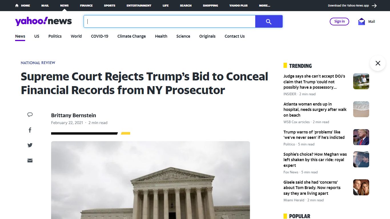 Supreme Court Rejects Trump’s Bid to Conceal Financial Records from NY ...